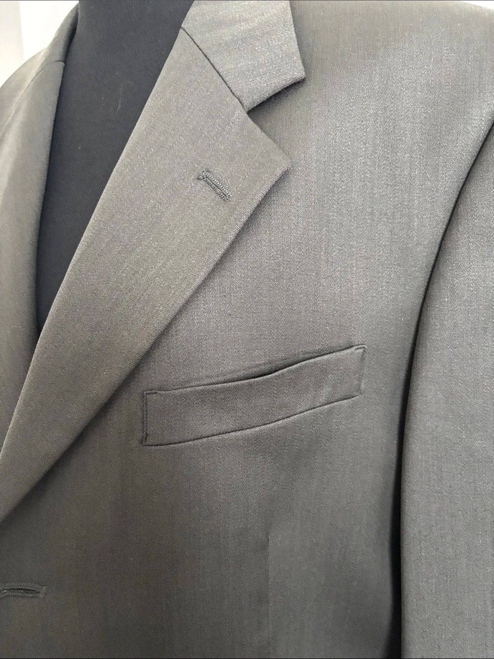 Wool Men's Single-Breasted Grey Suit 40L Coat 32x31 Trousers